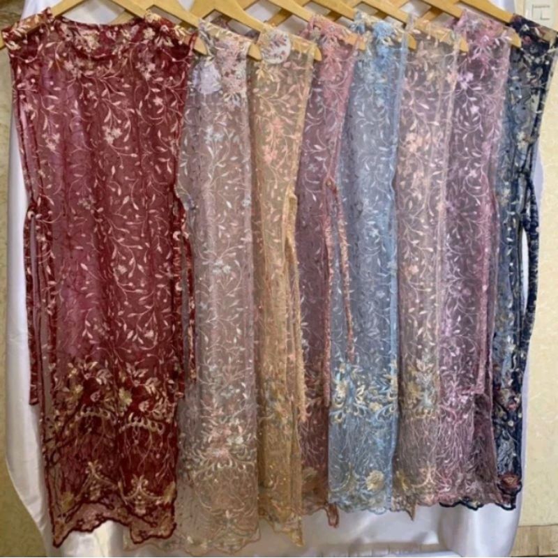 Cardigan Long Vest brukat premium / Outer Rompi brukat