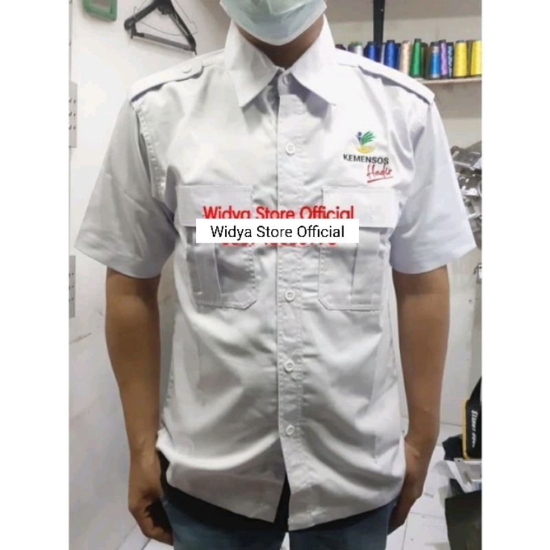 Kemeja logo kemensos hadir terbaru logo baru lengan pendek lengan panjang