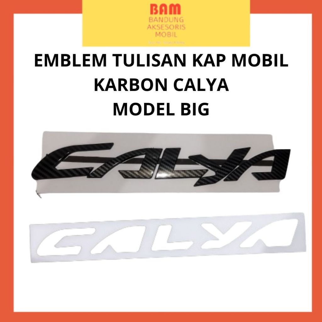Emblem Kap Mesin Mobil Calya Ukuran Besar Motif Carbon