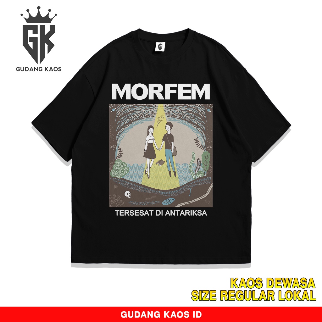 GUDANG KAOS BAND MORFEM 1 TERSESAT DI ANTARIKSA - KAOS METAL - T-SHIRT PRIA - ATASAN PRIA DAN WANITA