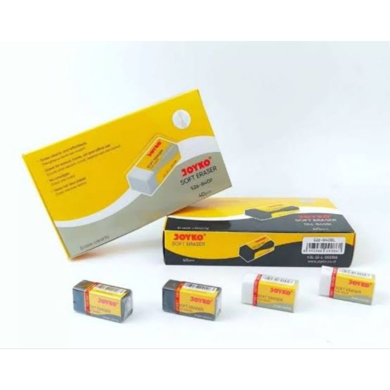 

Penghapus pensil/Penghapus Karet JOYKO Soft Eraser 2 Macam Warna isi 40/pack ATK