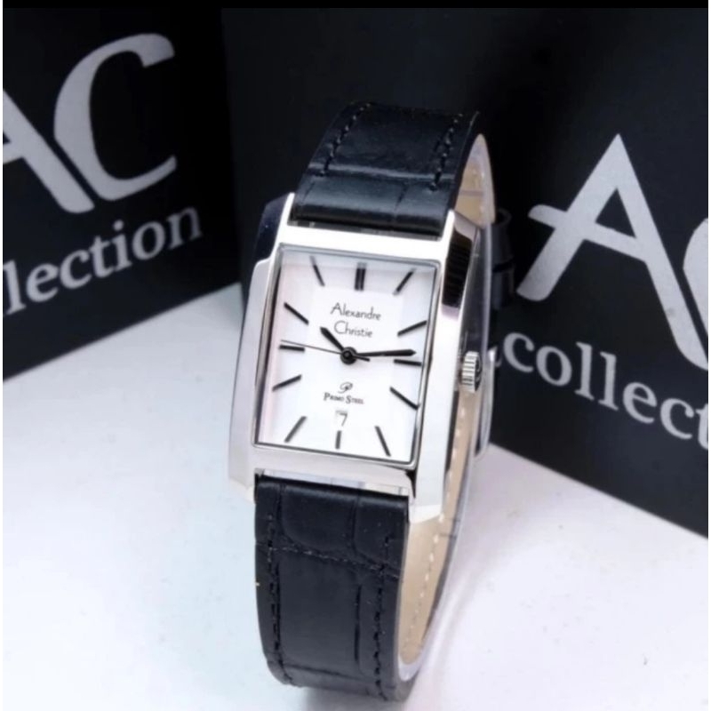 jam tangan wanita original ALEXANDRE CHRISTIE AC1019LD LEATHER STRAP