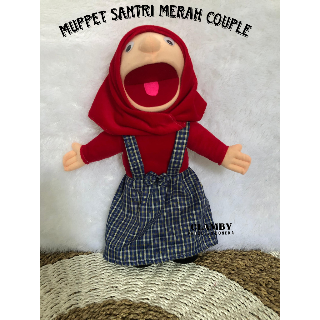 Boneka Tangan Muppet Santri Putri Couple Adik Cewek Jilbab | Boneka Muppet Mainan Anak