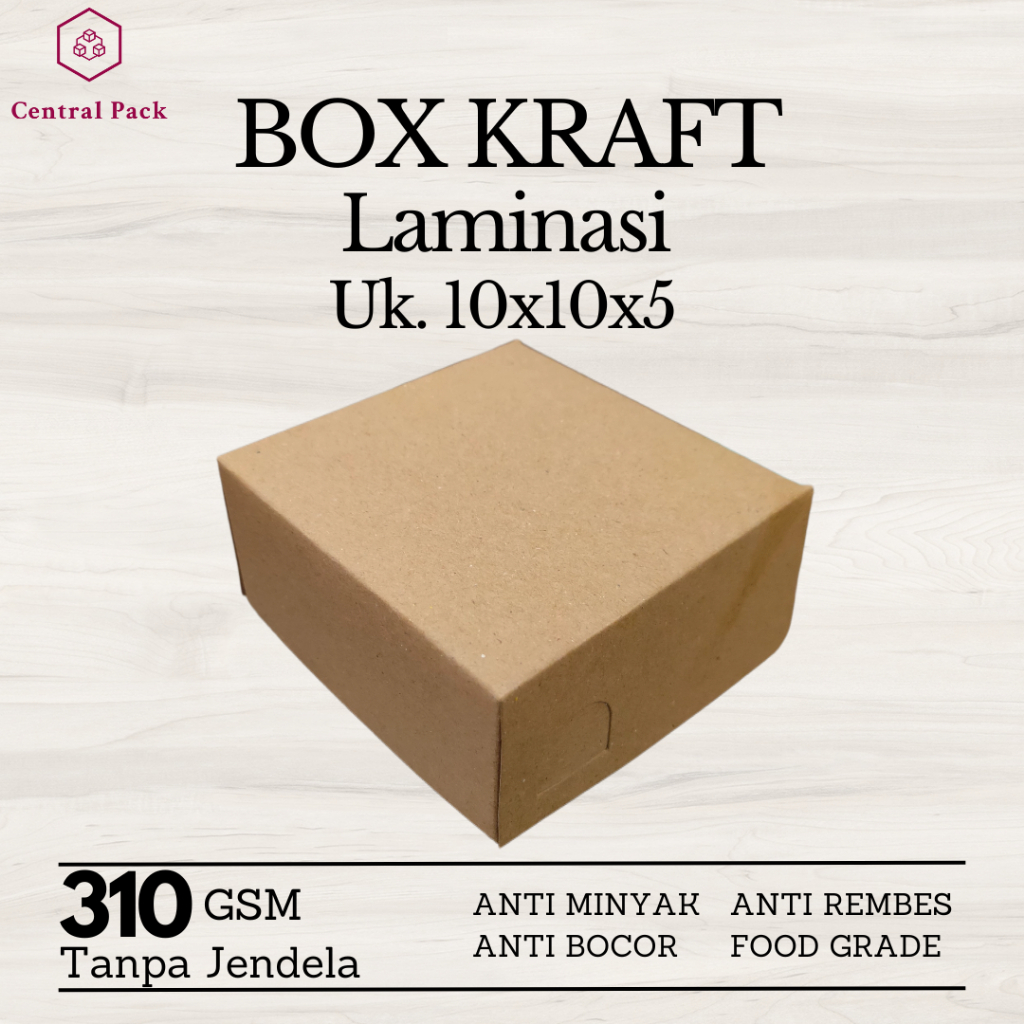 

Lunch Box Paper Kraft Tanpa Laminasi Jendela 10x10x5
