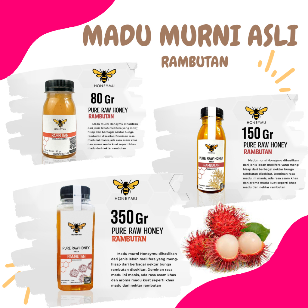 

Madu Murni Asli Honeymu Nektar Rambutan