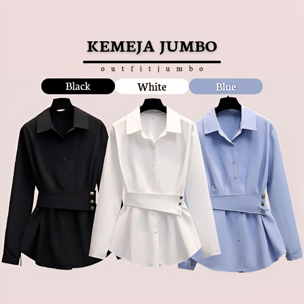 Canna Kemeja Formal Size S M L XL XXL 3XL 4XL 5L - Kemeja Kerja Wanita Jumbo Ld 110 120 130 140 - Ma