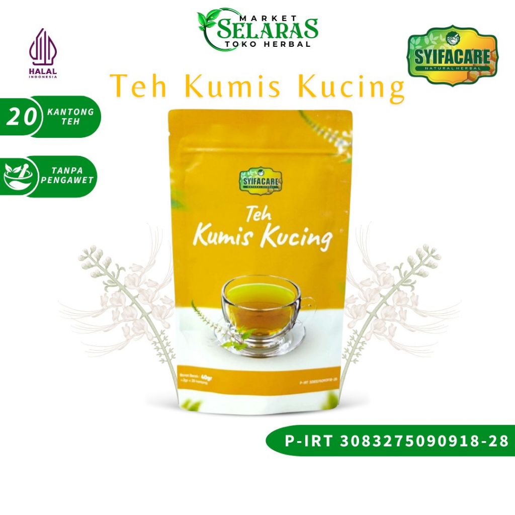 

Teh Kumis Kucing Syifacare Minuman Herbal Terbuat Dari Tanaman Kumis Kucing | Teh Celup 100% Alami