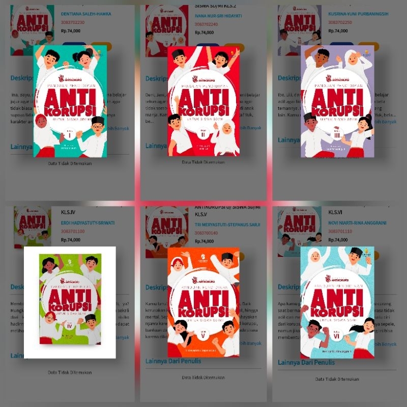 Buku Panduan Pendidikan Anti Korupsi erl SD/MI kelas 1-6