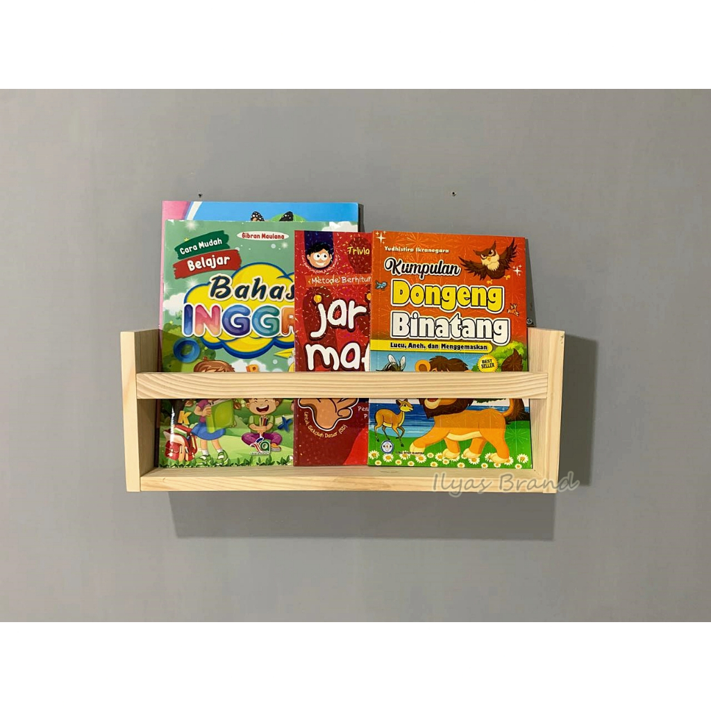 Rak Buku 1 Tingkat Kayu Jati Belanda Rak Dinding