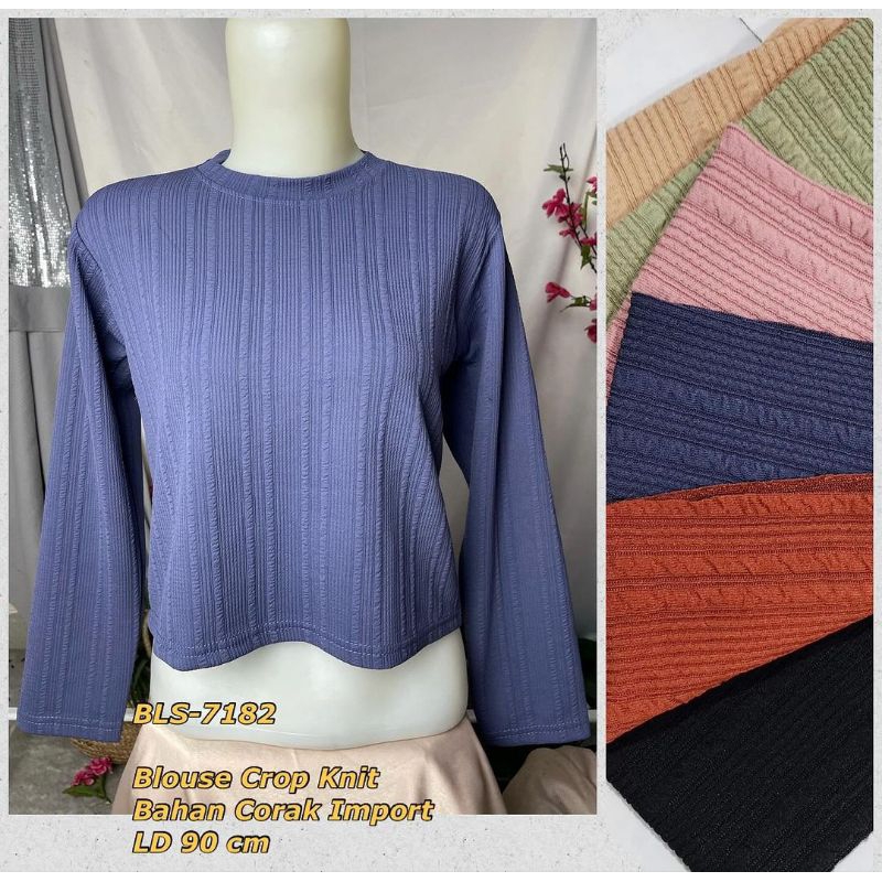 Atasan Crop Wanita Lengan Panjang|Blouse Wanita Kekinian