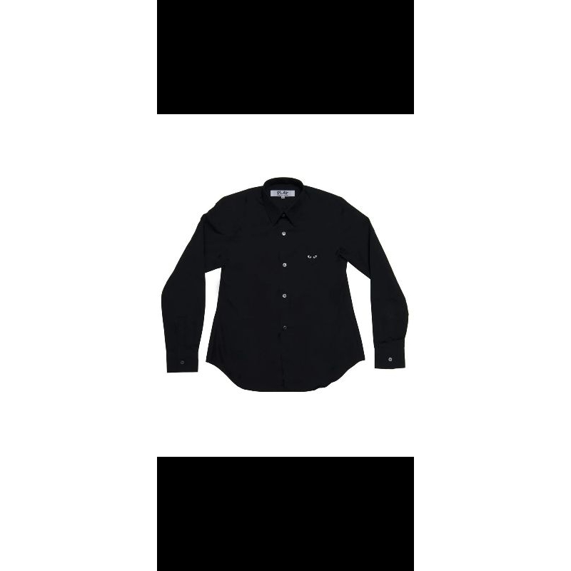 CDG Play Black Shirt Size L Authentic Kemeja Formal Mewah