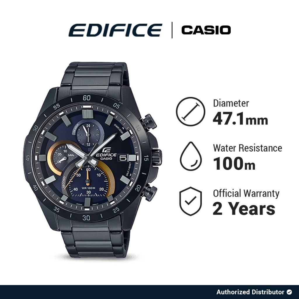 [READY INSTANT] Casio Jam Tangan Pria Edifice EFR-571DC-2AVUDF Original Analog black