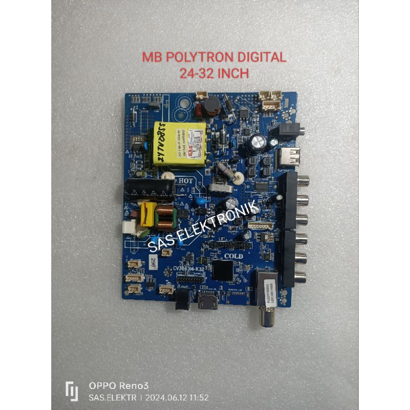 MB MOTHERBOARD MAINBOARD MESIN TV LED POLYTRON UNIVERSAL DIGITAL 24-32 INCH PLD24V0853 PLD-24V0853  
