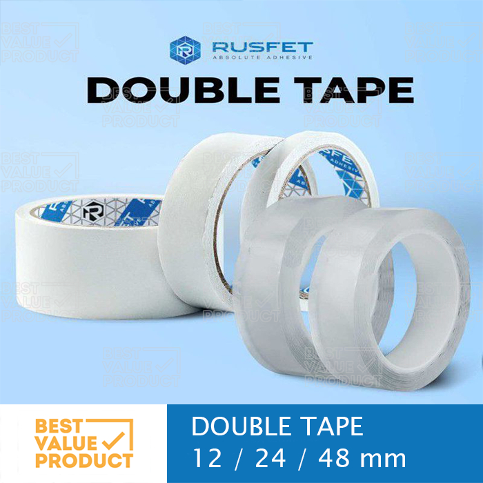 

RUSFET Lakban DOUBLE TAPE / Lakban bolak balik 12 MM X 10M