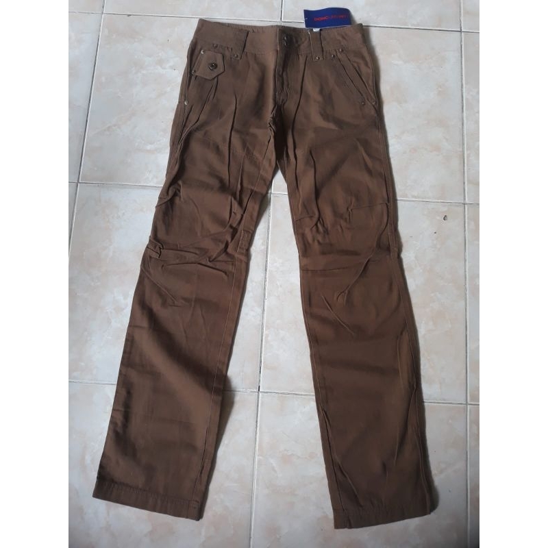 Celana Panjang Kargo Jeans Coklat Tua Wanita DOHC BEST SELLER