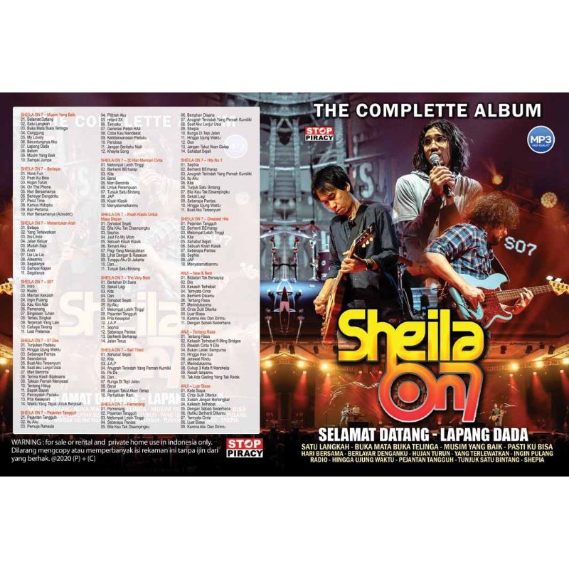 KASET VCD DVD MP3 THE BEST SHEILA ON 7 / DAFABISNIS