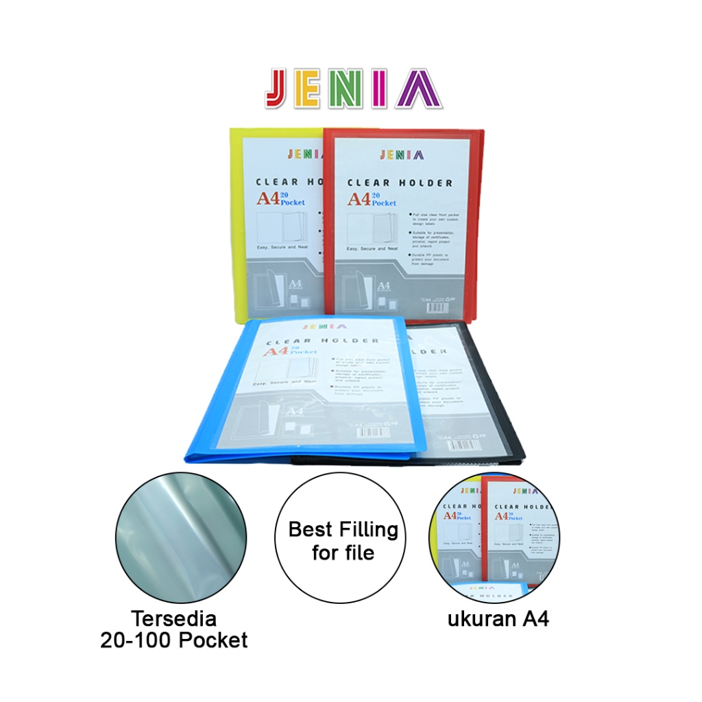 

Clear Holder A4 20 pocket Jenia