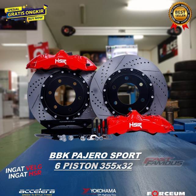 Bbk mobil pajero sport size 355x32 Front 6 piston original hsr