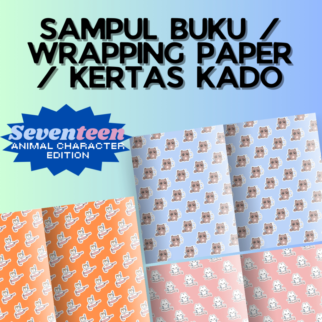 

[MIN ORDER 5pcs] Kertas Sampul SVT Animal Character edition | Wrapping paper | Kertas Kado