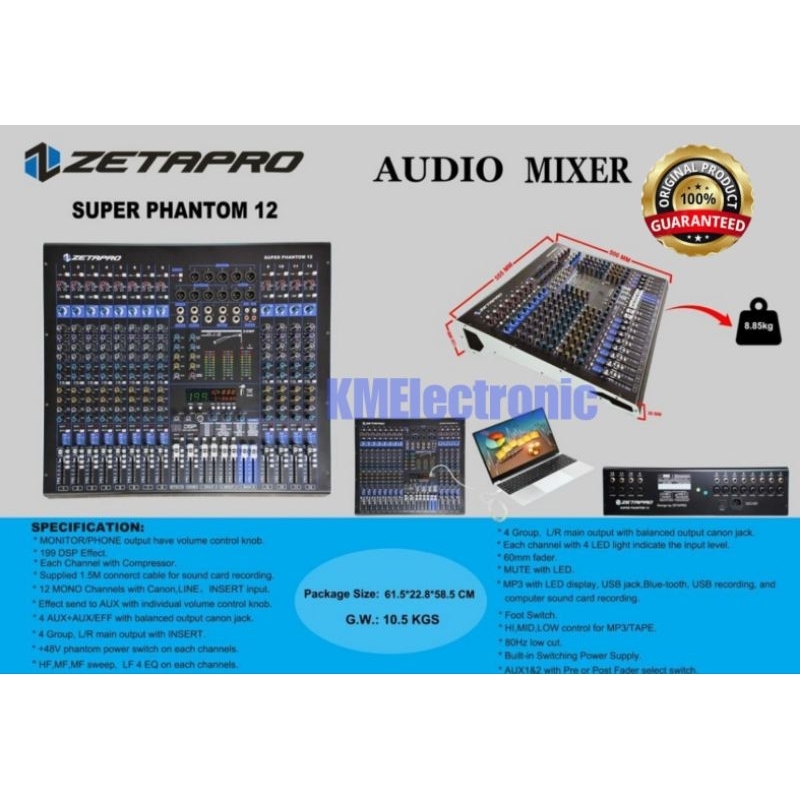 MIXER ANALOG 12 CHANNEL ZETAPRO SUPER PHANTOM 12 / ZETAPRO SUPER PHANTOM 12 ORIGINAL