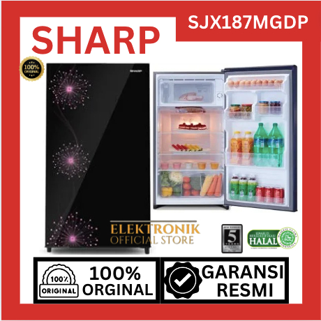 SHARP KULKAS 1 PINTU SJX187MGDP 166 / 157 LITER/SJX-187MDDP/SJX 187MDGP/SHARP KULKAS 1 PINTU/SHARP K