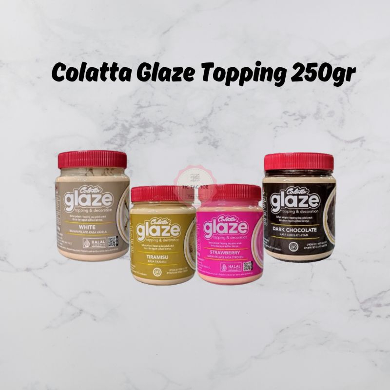 

Glaze Colatta 250gr/Dip Glaze/topping glaze/colatta glaze/Glaze strawberry/glaze coklat/glaze vanilla/glaze Tiramisu/Dip glaze