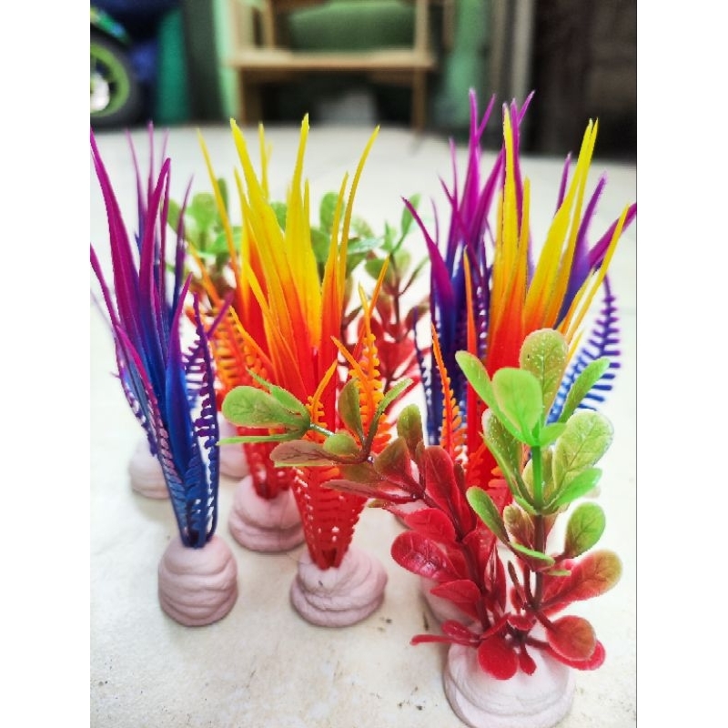 Tanaman Hias Plastik Aquarium Aquascape Per 10 Pcs