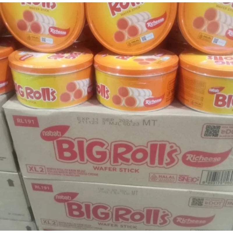 

Big Rolls Nabati Richeese Kaleng Biskuit 191gr