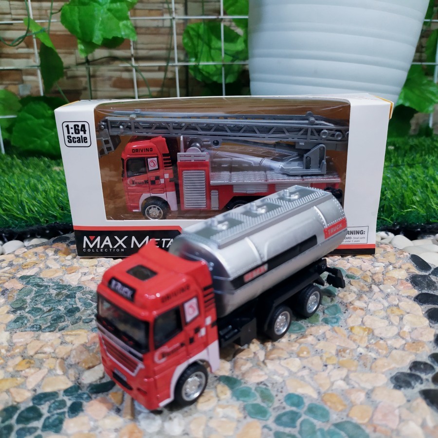 diecast truk tangki police pullback - miniatur truk tangki
