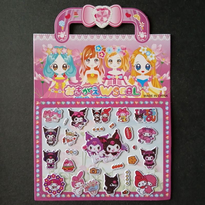 

korumi vs melody stiker tas 1 pcs 10x8cm + aktivitas mewarnai