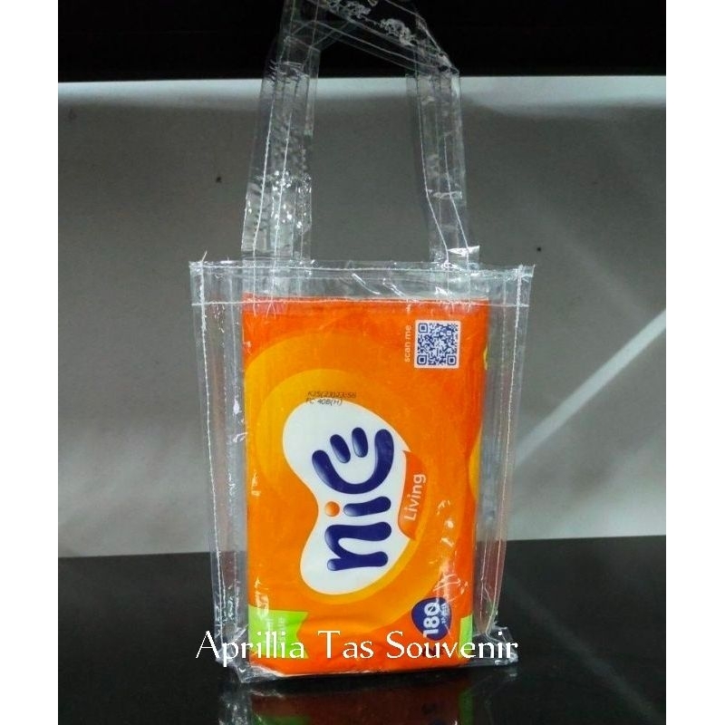 

Tas souvenir mika transparan, tas mika PVC, tas hampers, goodie bag mika polos murah