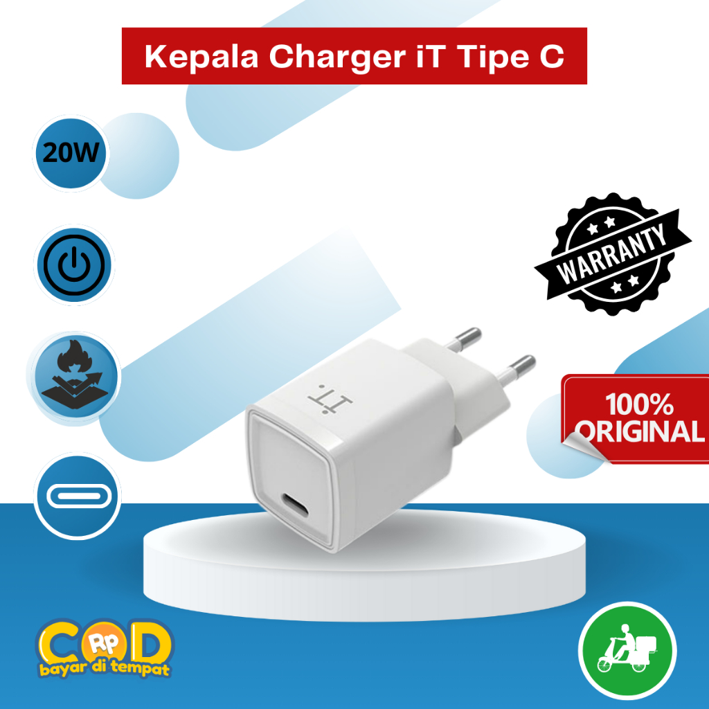 IT Plug 20W Charger - White / IT Plug 20W Charger Wall / IT 20W Kepala Charger / IT Plug 20W Charger