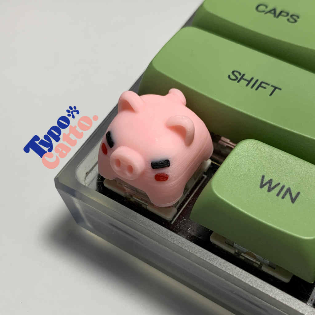 Pink Piggy Keycaps | Artisanal Keycaps - Keycaps Custom Mechanical Keyboard
