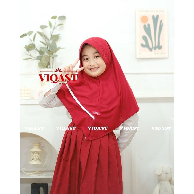 Hijab Anak sekolah Ainun 6-10 Tahun Kaos Pe premium Jilbab instan Anak Putih Kerudung Anak perempuan