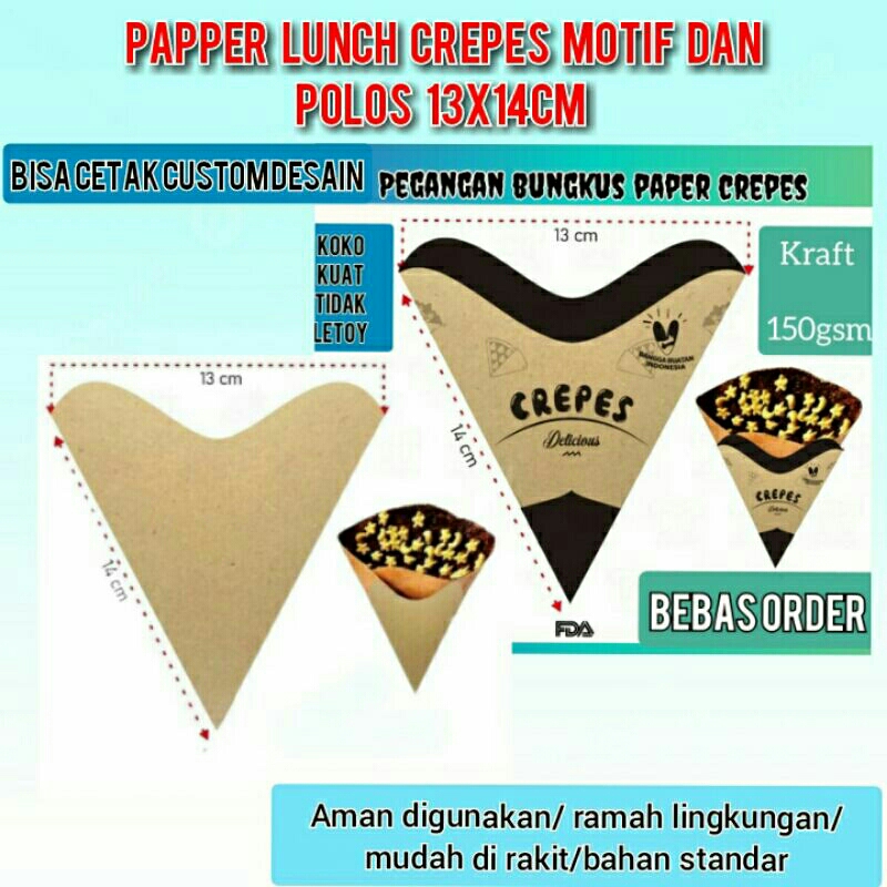 

Kemasan Crepes leker/wadah Crepes paper Lunch/kertas Crepes Leker/Bungkus Crepes