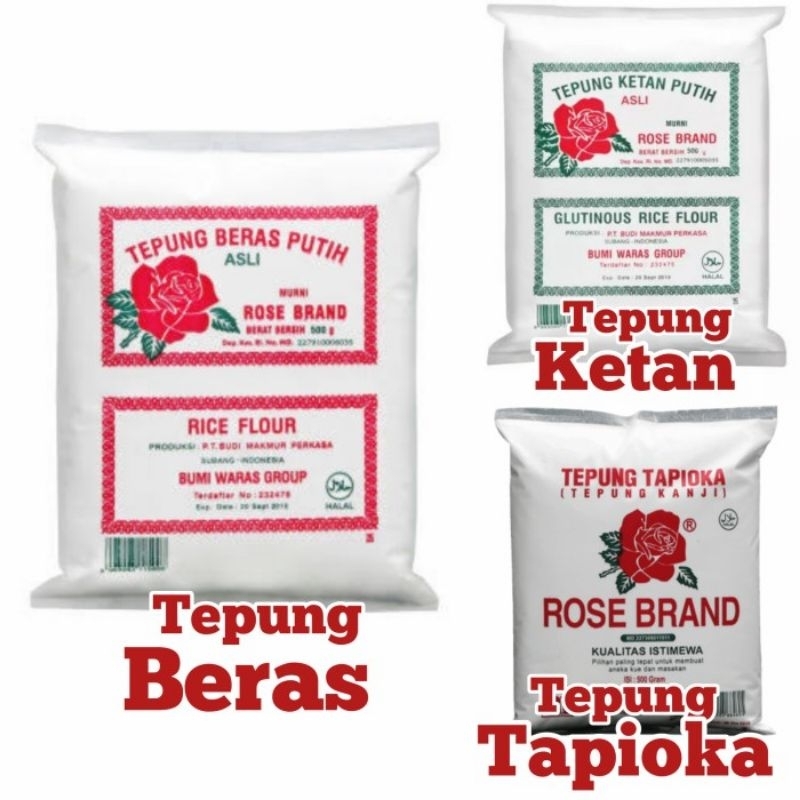 

[ 500 g ] Tepung Tapioka / Tepung Kanji | Tepung Beras | Tepung Ketan Rose Brand