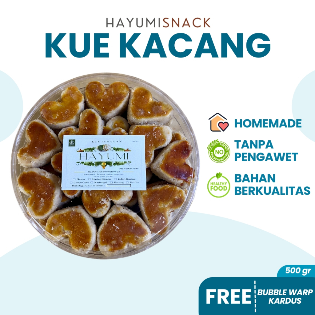 

Kue Kacang 500 gram Hayumi Snack Kue Kering Kacang 500 gram Produksi Rumahan Tanpa Pengawet Bahan Berkualitas Homemade Camilan dan Makanan Penutup