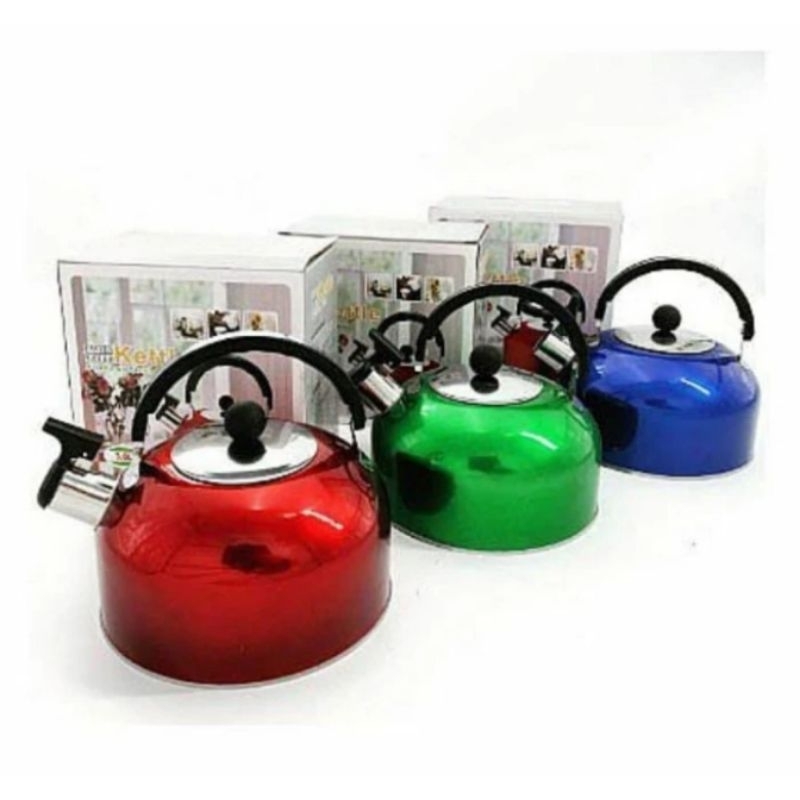 Teko Siul Stainless Steel Kettle 3 Liter Whistle Alat Masak Air Bunyi-1,5 Liter