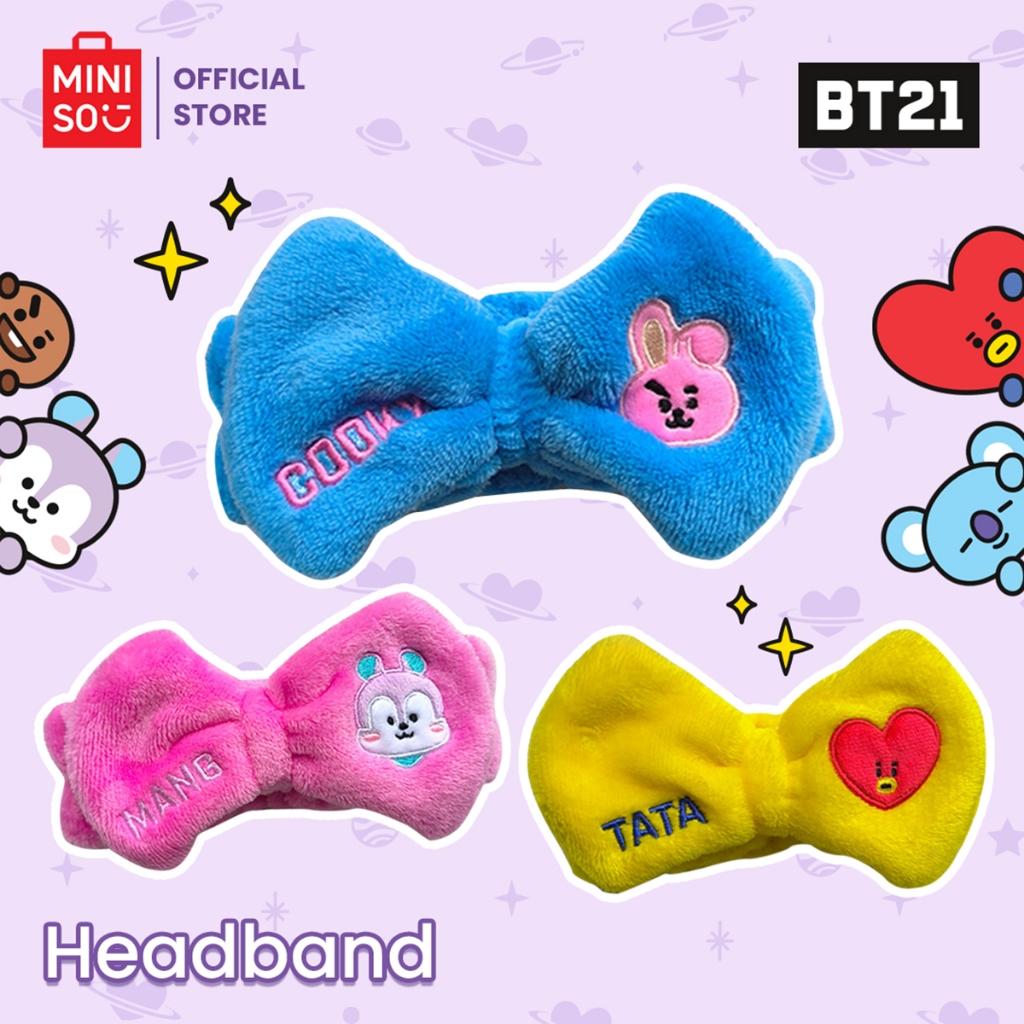 Miniso x BT21 Collection Ikat Kepala Aksesoris Rambut Headband Wanita Korean Style Headband Imut-imu