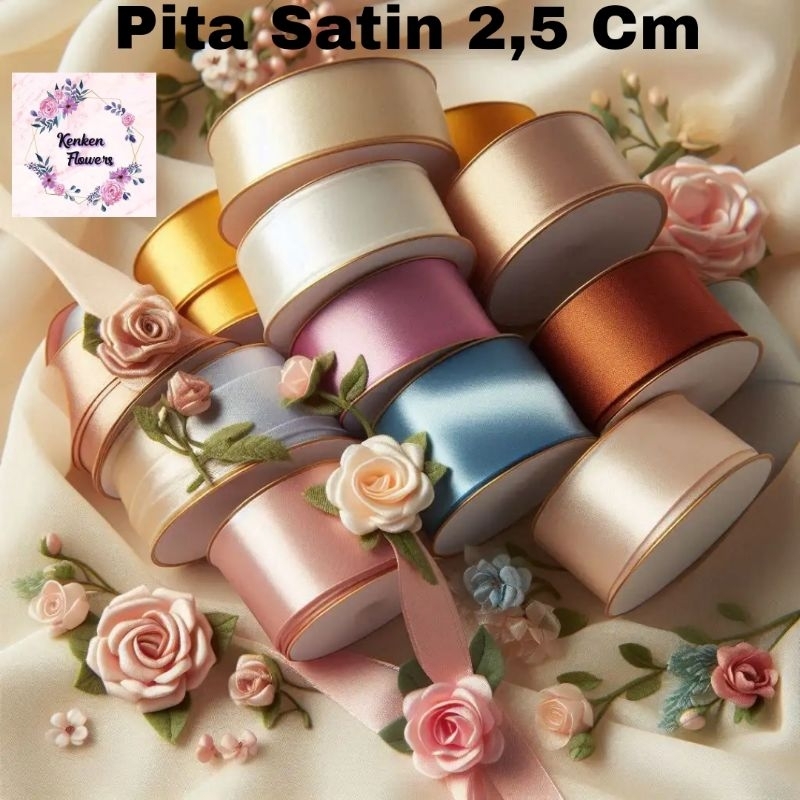

Pita Satin Roll Diameter 2,5cm High Quality Murah