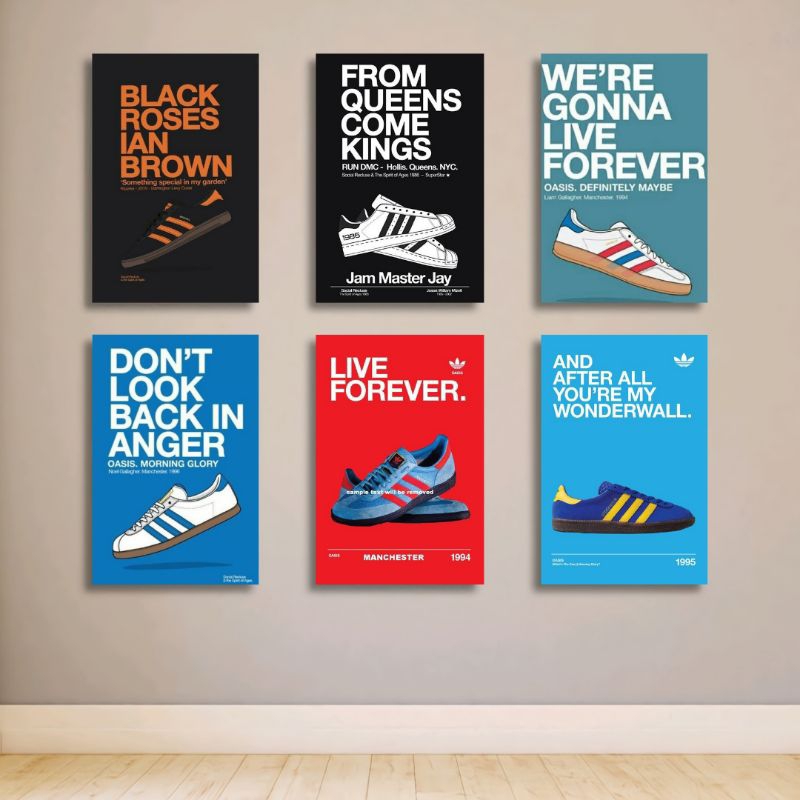 MD~Hiasan Dinding Casual Addidas Wall Decor Poster Kayu Casual Aesthetic poster Brand Casual Poster 
