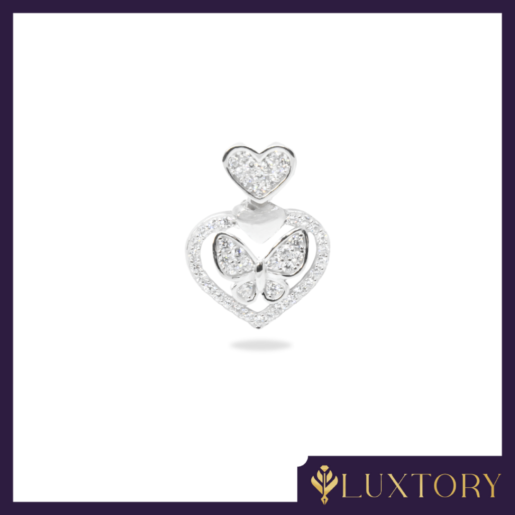 Liontin Emas Love Kupu-Kupu Permata 8K