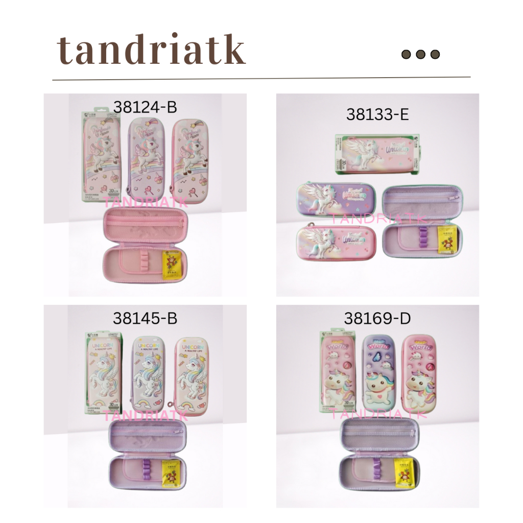 

Tempat Pensil Timbul Hard Case 3D Kain Resleting UNICORN LITTLE PONY IMPORT XIAO LING JING 38124 / 38133 / 38145 / 38169 Karakter Unicorn Kuda Pony