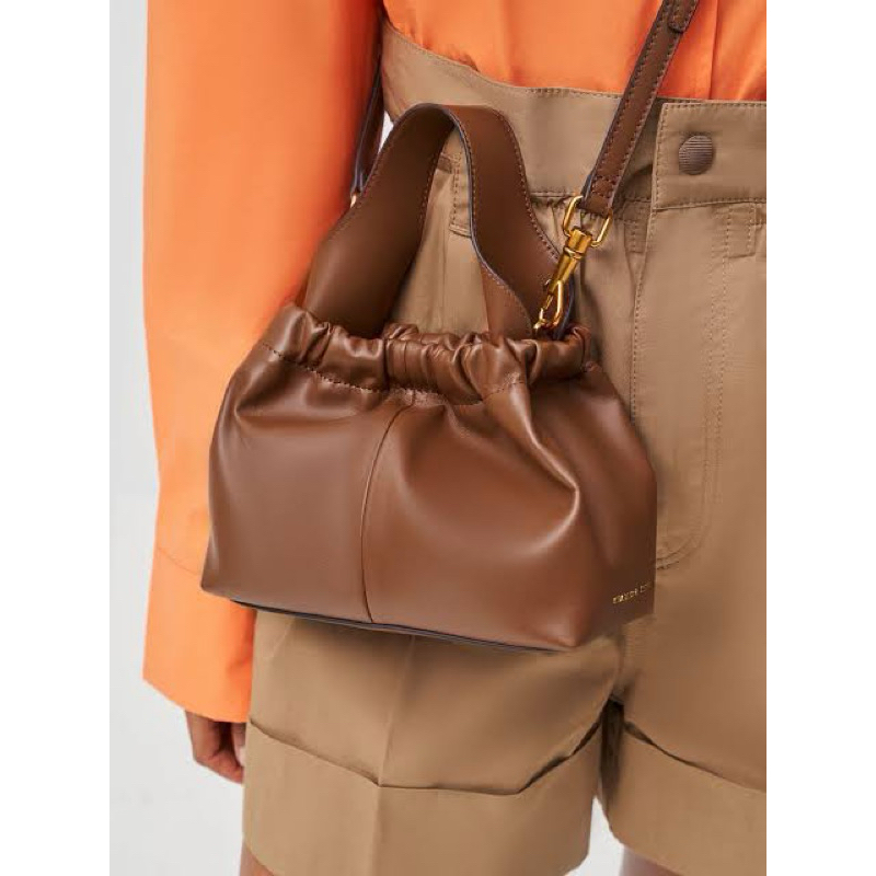 [NEW] Charles & Keith Ally Ruched Slouchy Bag