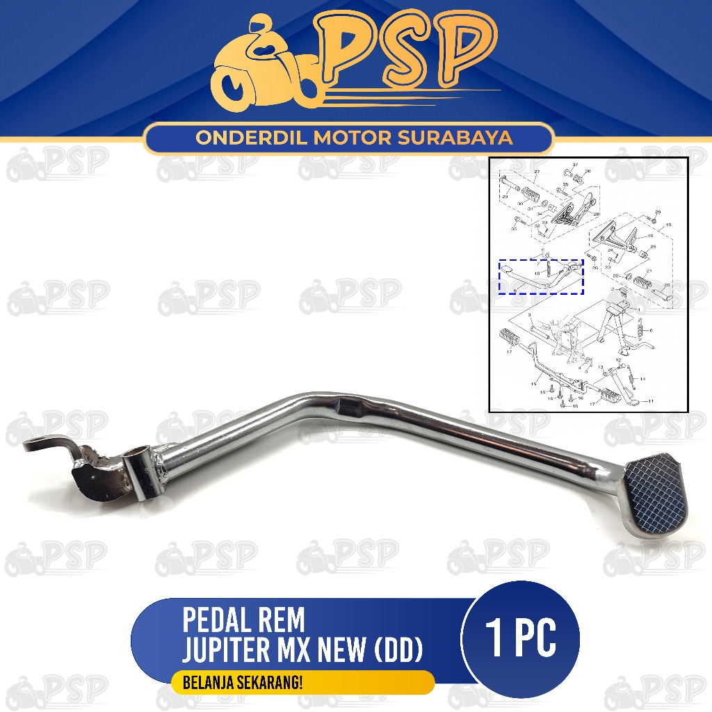Pedal Rem Jupiter MX New (Cakram) -  Pijakan Injakan Rim Brake Bawah Belakang Yamaha MX New 135