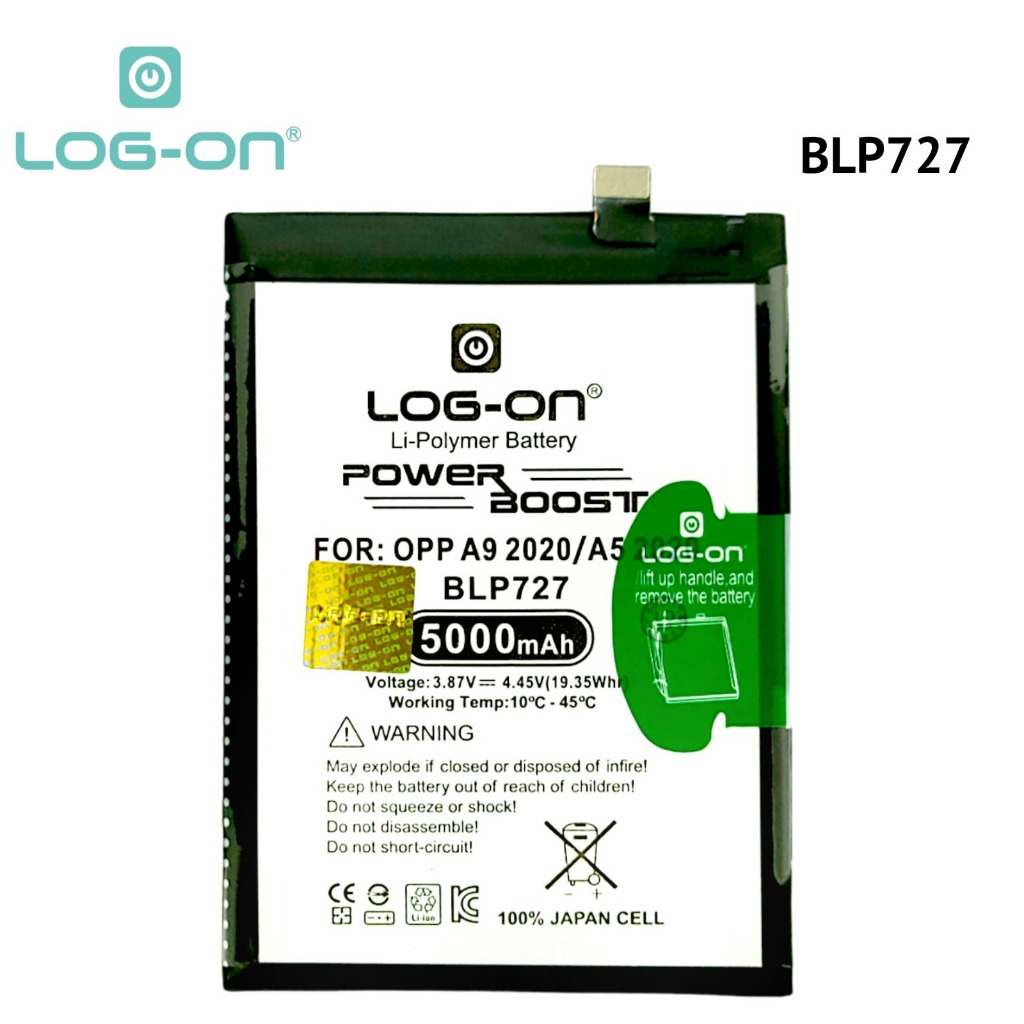 LOG ON BATERAI OPPO A9 2020/A5 2020 BLP727 LOG-ON BATRE DOUBLE POWER DOUBLE IC BATTERY