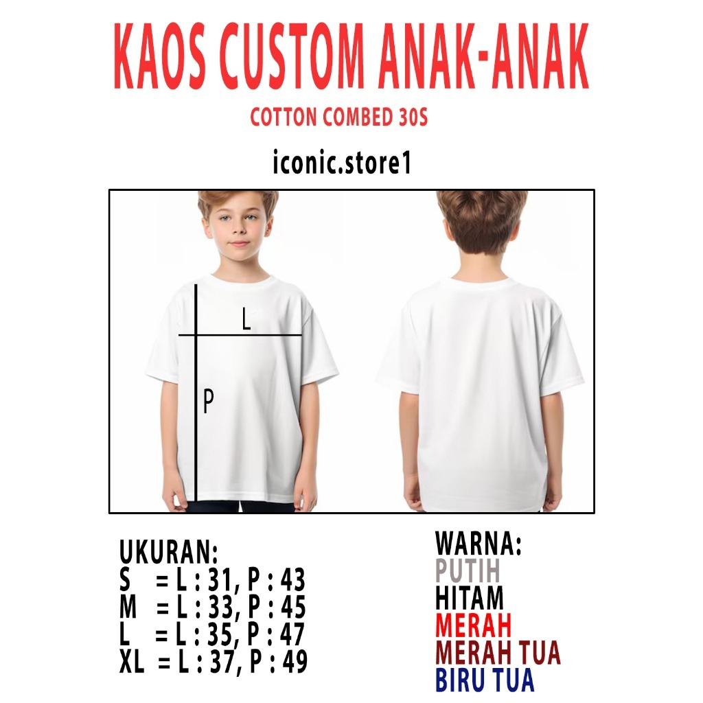 [KAOS CUSTOM ANAK-ANAK] BAJU KAOS CUSTOM SABLON ANAK-ANAK