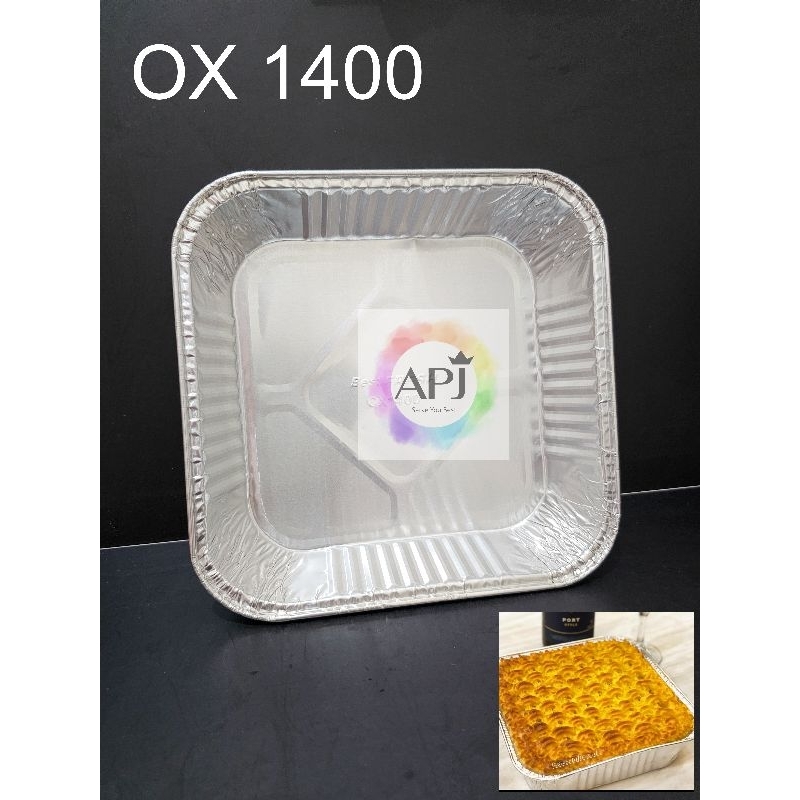 Alumumium Tray OX 1400 kotak besar / RX 1200 + TUTUP / Tray Pie Besar / Tray Pie Alumunium / Tray Ma
