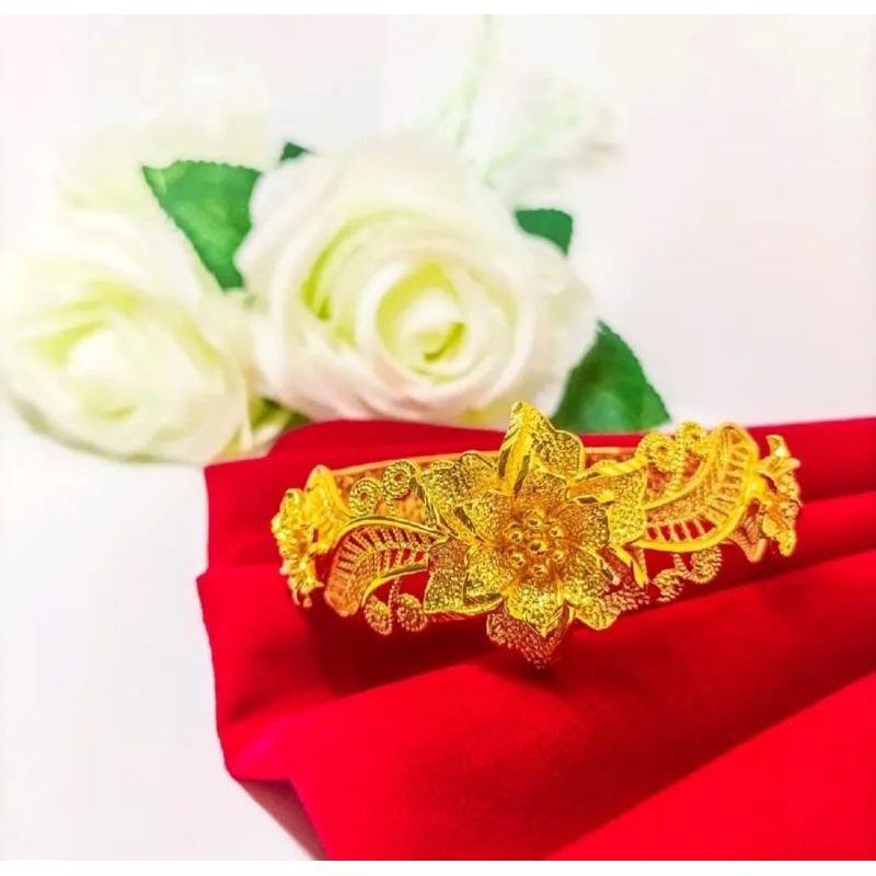 Gelang Bangle Bunga Dubai lapis emas gold fashion xuping