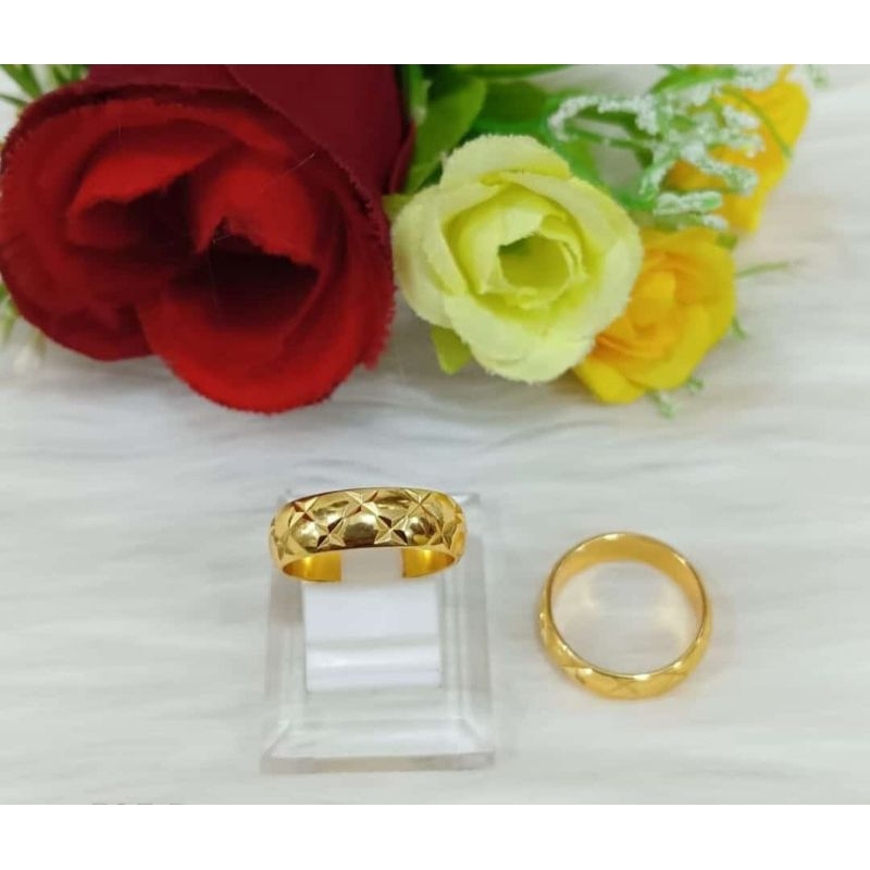 Cincin Tunangan Wanita/pria Lapis  emas 24k cincin pasir gold xuping terbaru isi 2 pcs